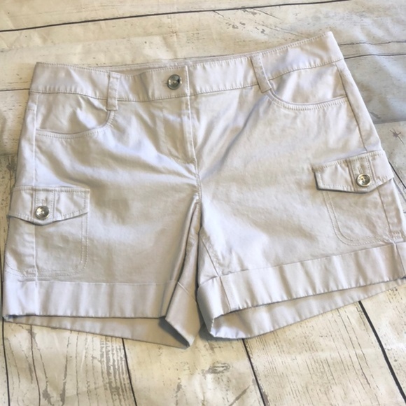 White House Black Market Pants - WHBM Light Gray Cargo Shorts 6
